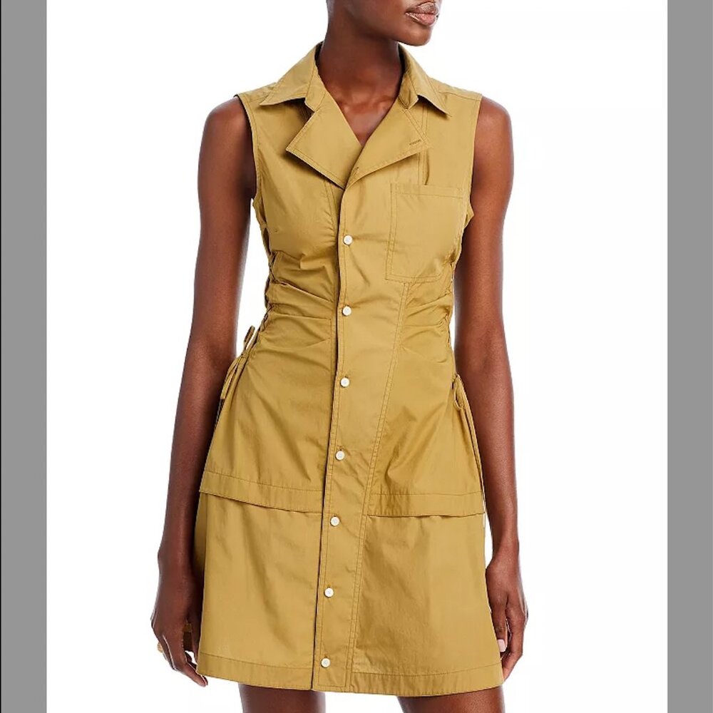 Derek Lam 10 Crosby Serena Lace Up Dress in Amber Green Womens 10 - *NWT!*